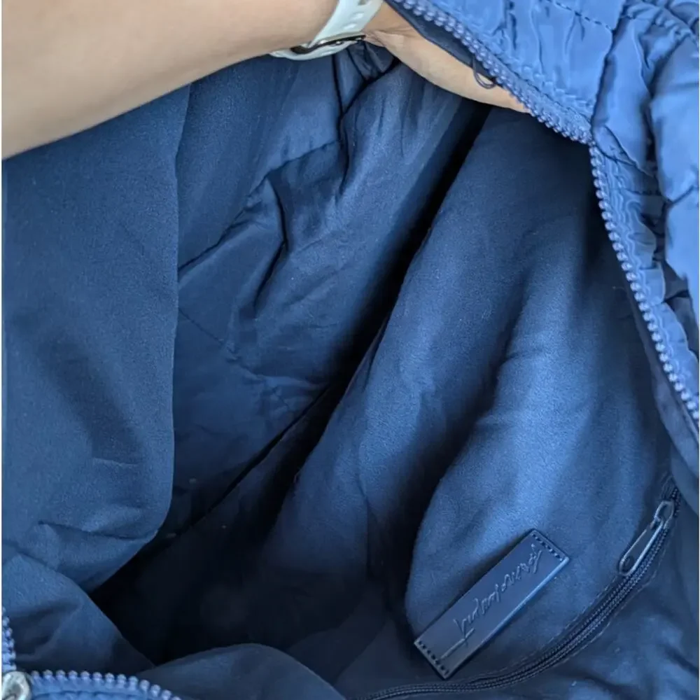 Free People Movement Quilted Carryall Bag Navy Blue Padded Oversized
